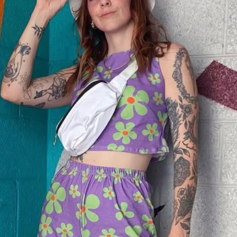 KS Garner Joss retro floral crop top